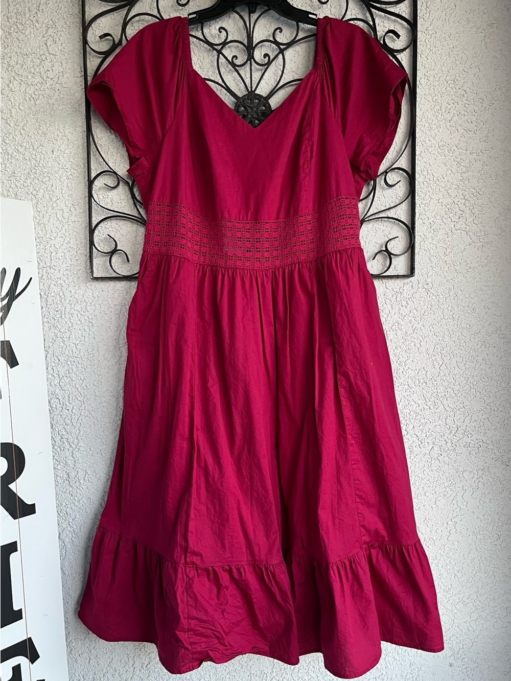 torrid poplin sheer waist Tie-Back Midi Dress - Picture 4 of 11